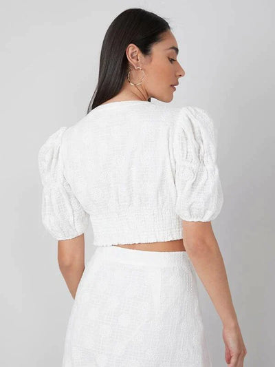 Hana Puff Sleeve Crop Top