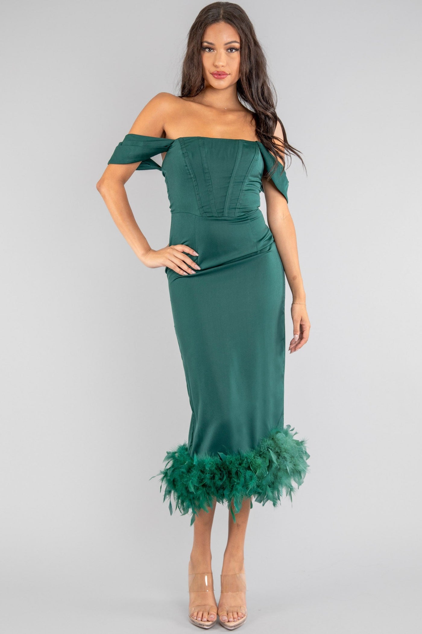 Rio de Janeiro Corset Feather Dress