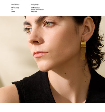Long Tassel Dangle Earrings