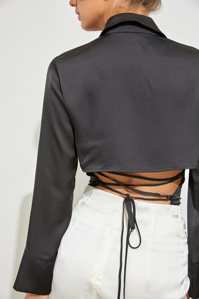 N.Y. Vibes Criss Cross Back Blouse