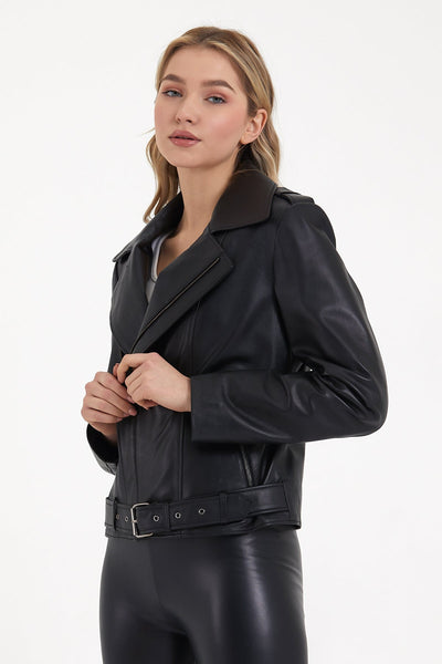 LAMB LEATHER BIKER