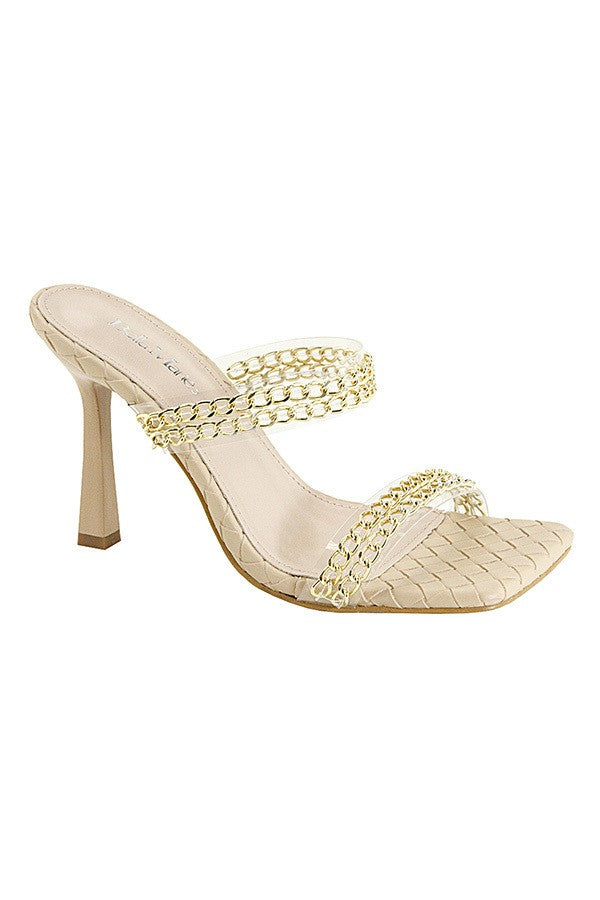 Gold chain heels
