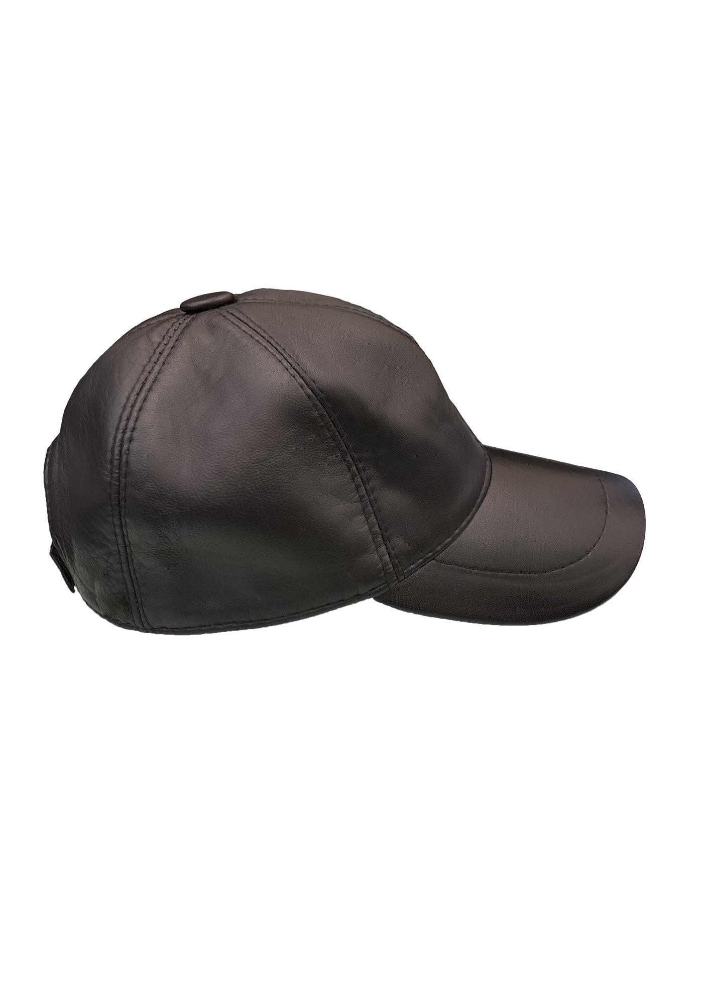 Leather Baseball Cap - Black