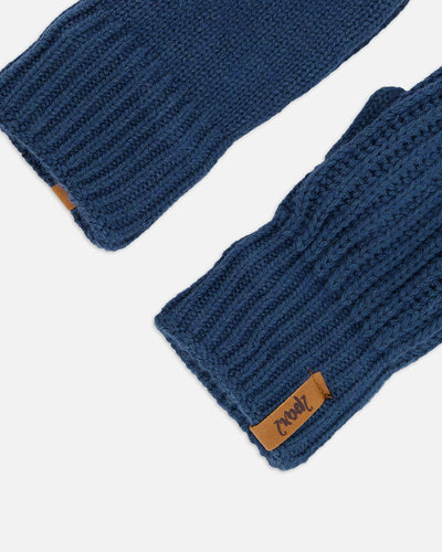 Knitted Mittens Navy