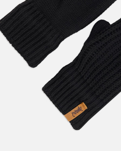Knitted Mittens Black