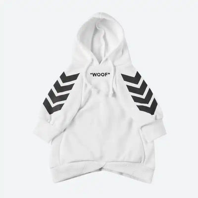 "WOOF" Dog Hoodie - White