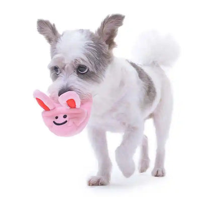 Beeping Bunny Slippers Dog Toy