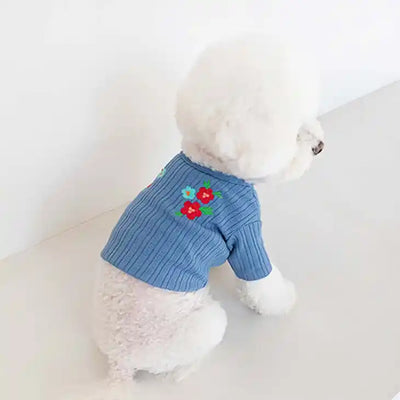 Floral Embroidery Pet Cardigan