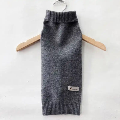 Cashmere Turtleneck Pet Sweater - Grey