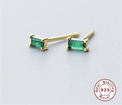 Emerald Sterling Silver Earrings