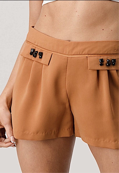 Embellished Rust Shorts