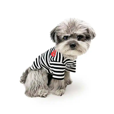 Striped Heart Dog Tee
