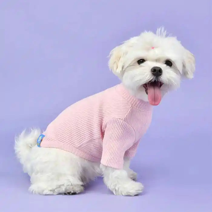Mock Turtleneck Dog Shirt - Pink