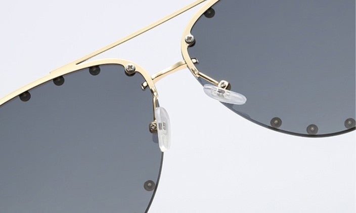 Studded Aviator Sunglasses