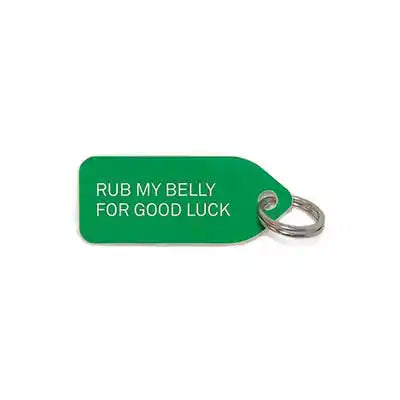 'Rub My Belly For Good Luck' Dog Collar Charm